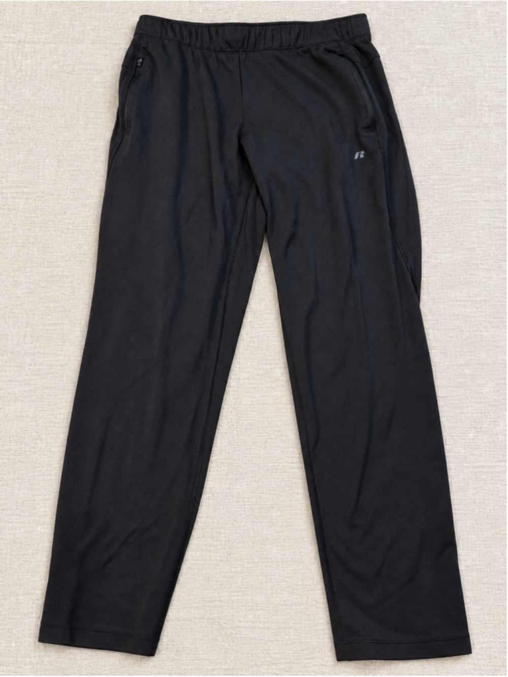 Russell Athletic Medium Black Performance Track Pants Zip Pockets